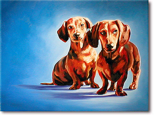 art - oil painting - dawgs