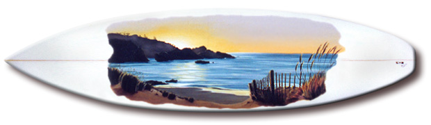 surfboard art - Painting - Sunset Breeze