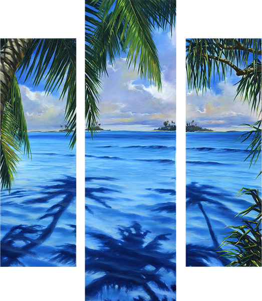 art - cool waters triptych  by Tillack