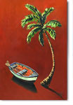 painting - art - palm on red