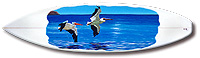 surfboard art - painting - pelicans