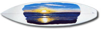 surfboard art - painting - pier at sunset